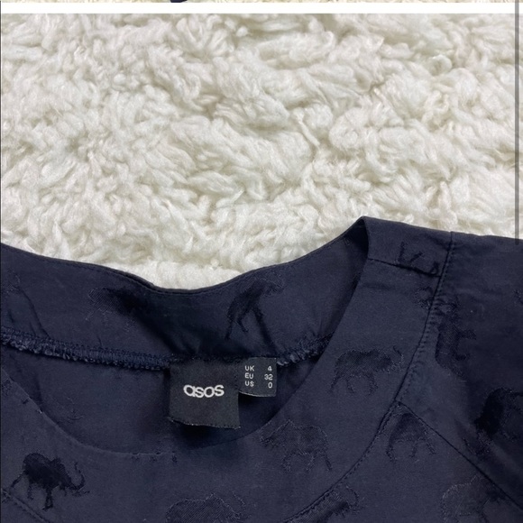 ASOS Elephant Embossed Babydoll Short Sleeve Dress - Picture 5 of 5